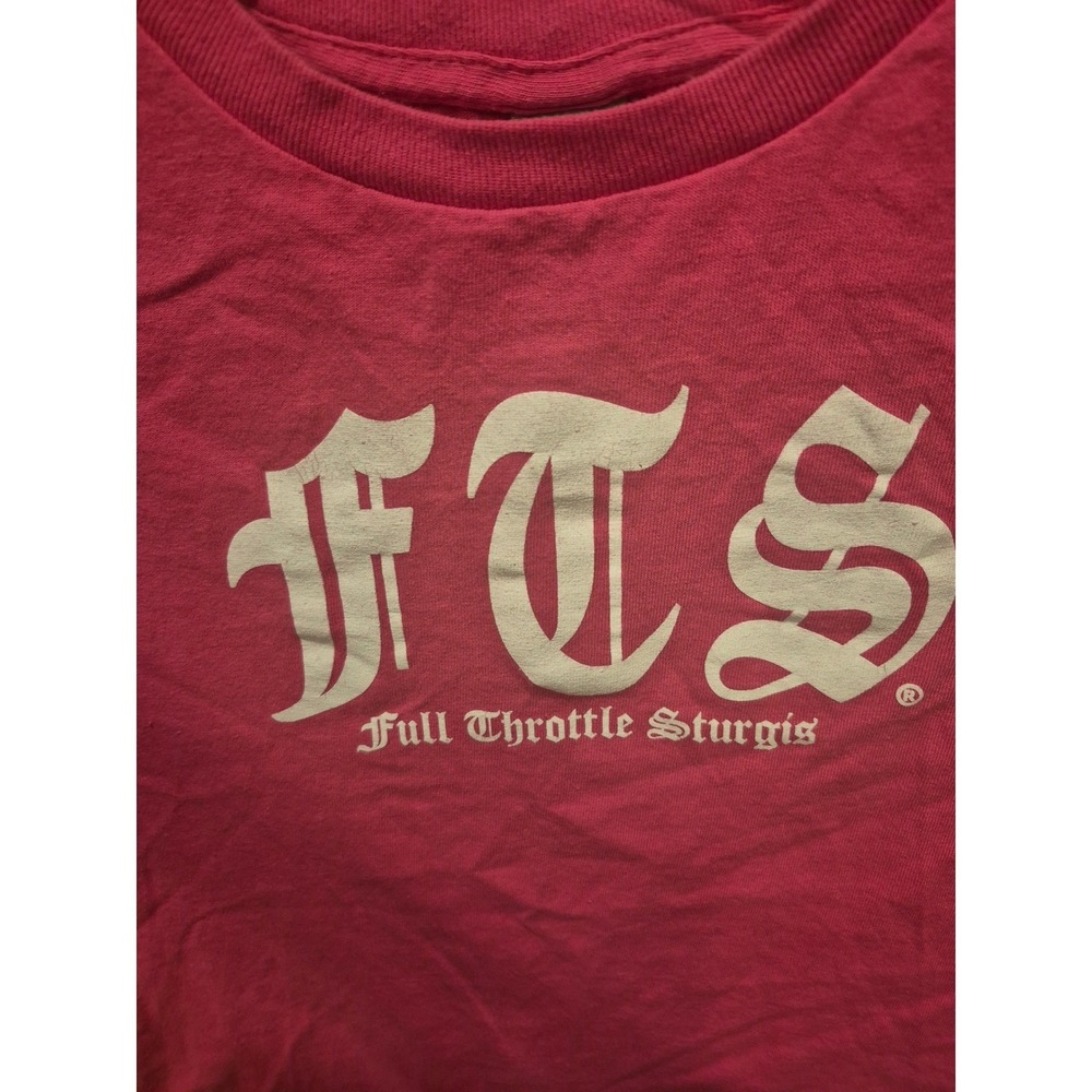Full Throttle Sturgis Gildan FTS Pink Sturgis Skull Biker Motorcycle Tee‎ XS 190 - Picture 5 of 7
